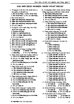 Câu hỏi trắc nghiệm môn Công nghệ 8 - Phần Vẽ kỹ thuật